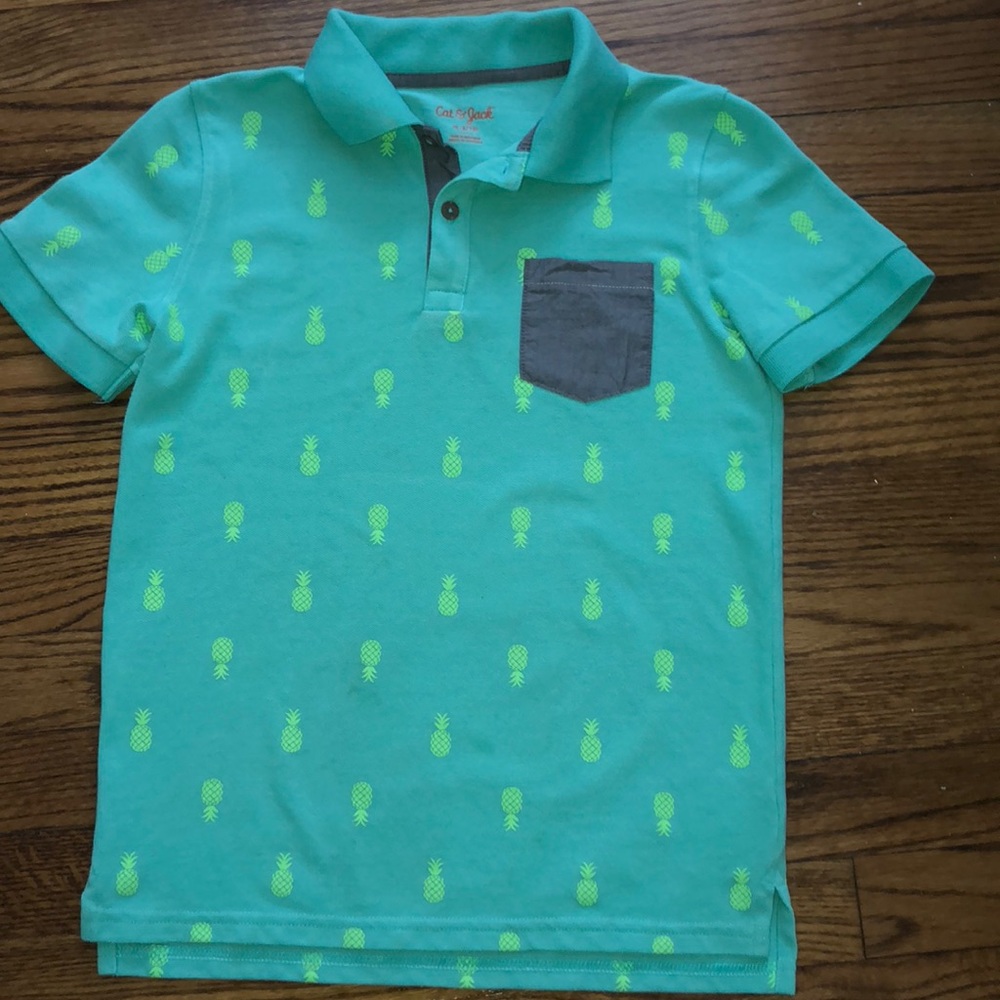 H&M Cat and Jack pineapple polo shirt
